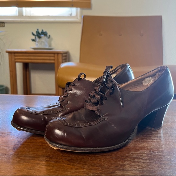 Vintage 1940s No Nonsense Shoes Brown Lace-up - Picture 10 of 12